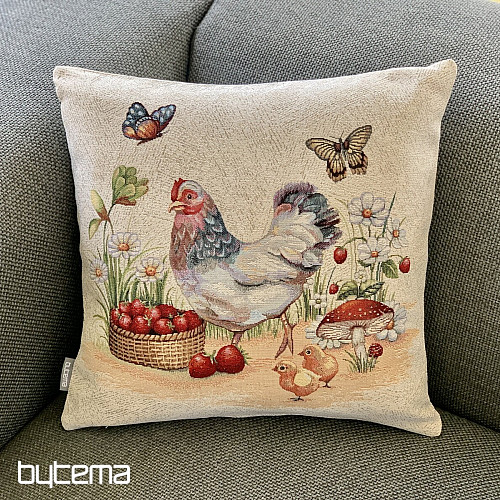 Gobelin-Kissenbezug HENNE MIT ERDBEEREN