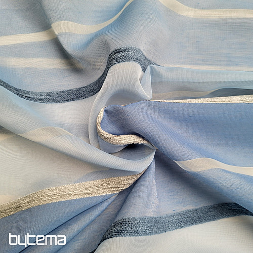 Voile-Vorhang BLAU-WEIßE STREIFEN