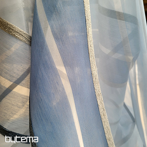 Voile-Vorhang BLAU-WEIßE STREIFEN