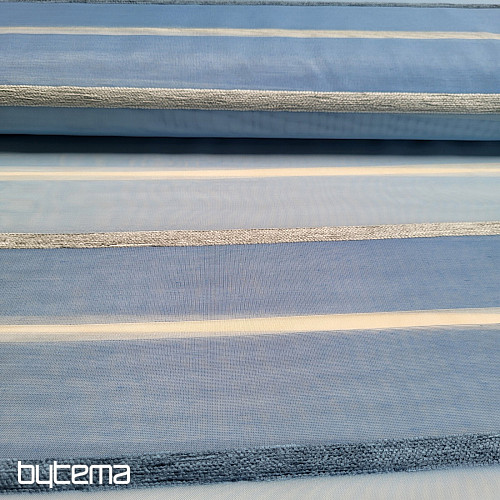 Voile-Vorhang BLAU-WEIßE STREIFEN