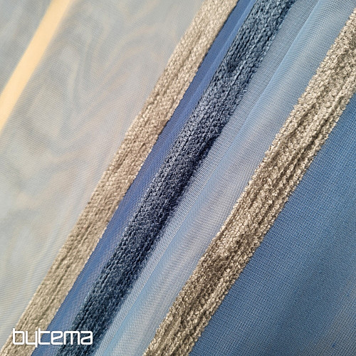 Voile-Vorhang BLAU-WEIßE STREIFEN