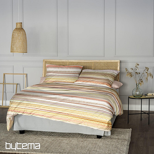 IRISETTE luxuriöser Baumwollsatin MAGIC 50 orange Streifen