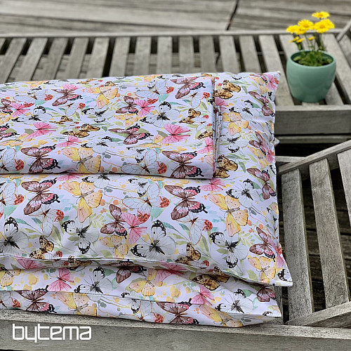 Französische Bettwäsche aus Baumwollsatin SCHMETTERLINGE