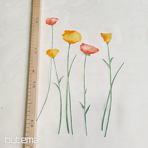 Fertiger Vorhang mit Frühlingsblumen