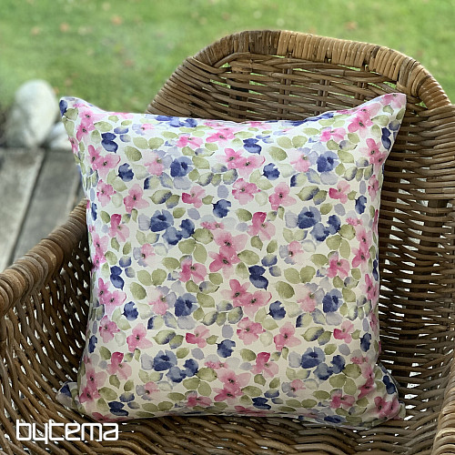 Dekorativer Kissenbezug KLEINE ROSA BLAUE BLUMEN