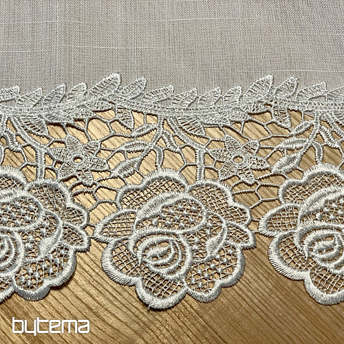 Weiße Rosen-Spitzen-Tischdecke