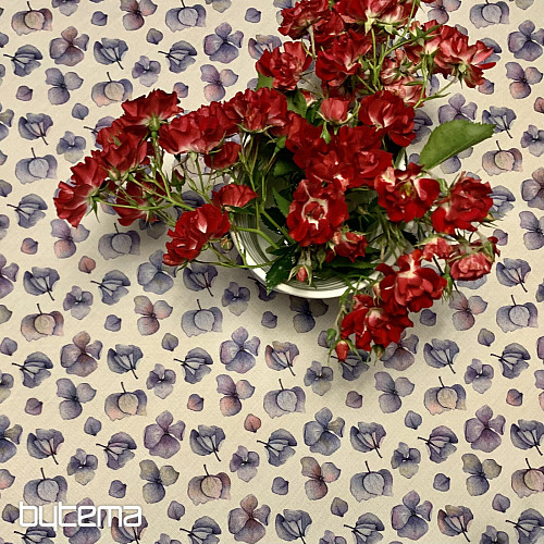 MONTANA PURPLE BLUE FLOWERS Tischdecke und Schal