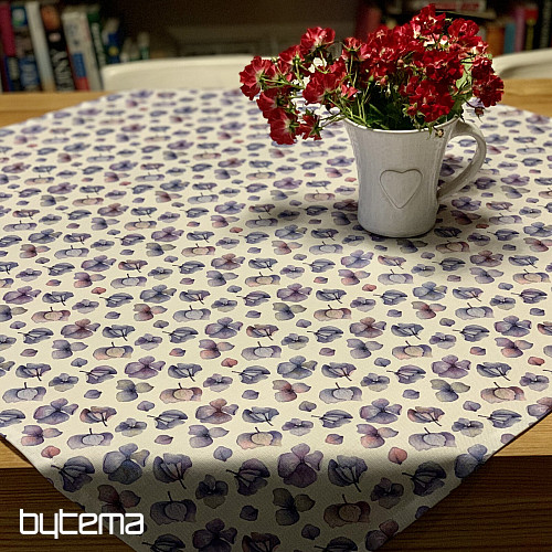MONTANA PURPLE BLUE FLOWERS Tischdecke und Schal