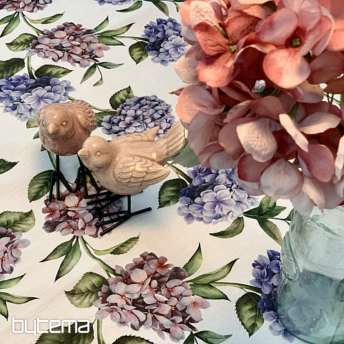 Tischdecke und Schal HORTENSIE BLAU