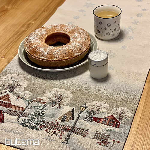 Gobelin-Tischdecke, Schal und Gedeck WINTER IDYLKA