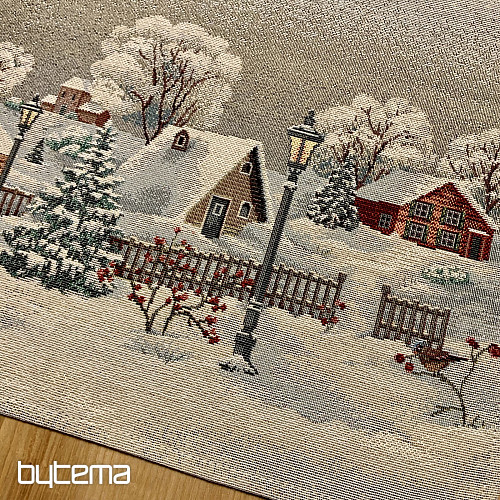 Gobelin-Tischdecke, Schal und Gedeck WINTER IDYLKA