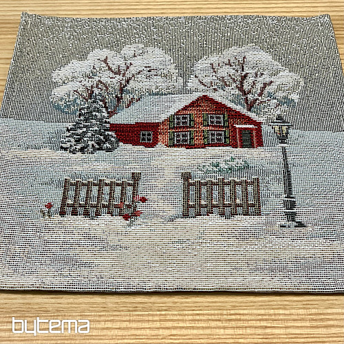 Gobelin-Tischdecke, Schal und Gedeck WINTER IDYLKA