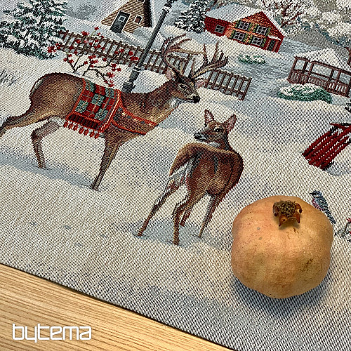 Gobelin-Tischdecke, Schal und Gedeck WINTER IDYLKA