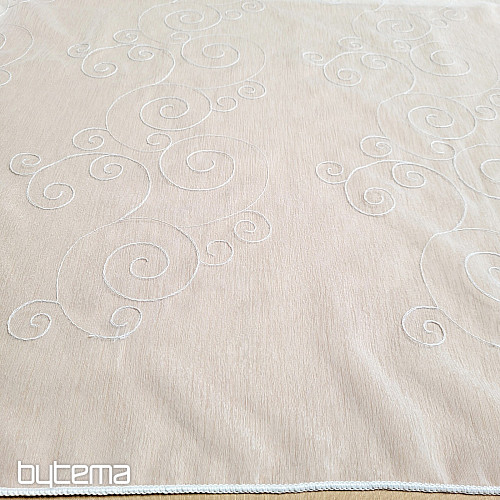 Fertiger Vorhang BESTICKTE ORNAMENTE weiß