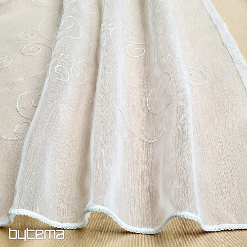 Fertiger Vorhang BESTICKTE ORNAMENTE weiß