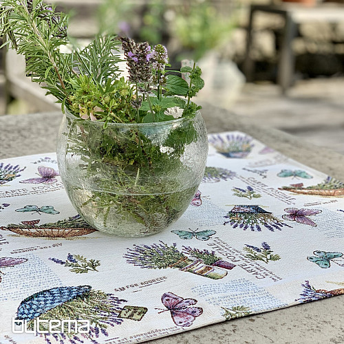 Gobelin-Tischdecke und Schal LAVANDER GARDEN 2