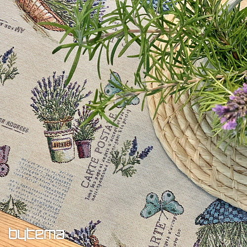 Gobelin-Tischdecke und Schal LAVANDER GARDEN 2
