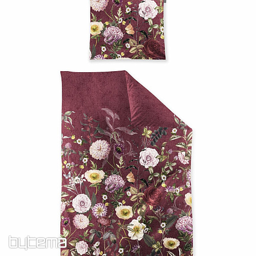 IRISETTE luxuriöser Baumwollsatin WAVE 8576-60 ROSE BORDEAUX
