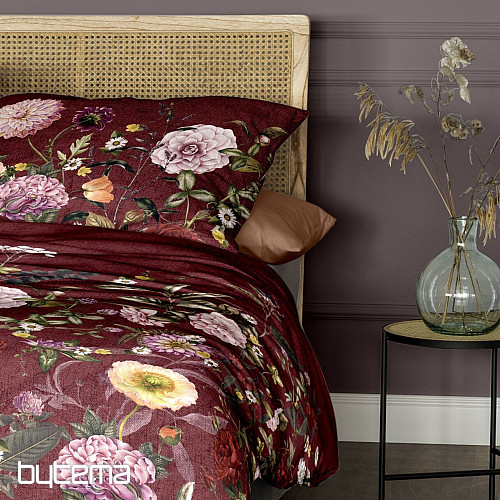 IRISETTE luxuriöser Baumwollsatin WAVE 8576-60 ROSE BORDEAUX