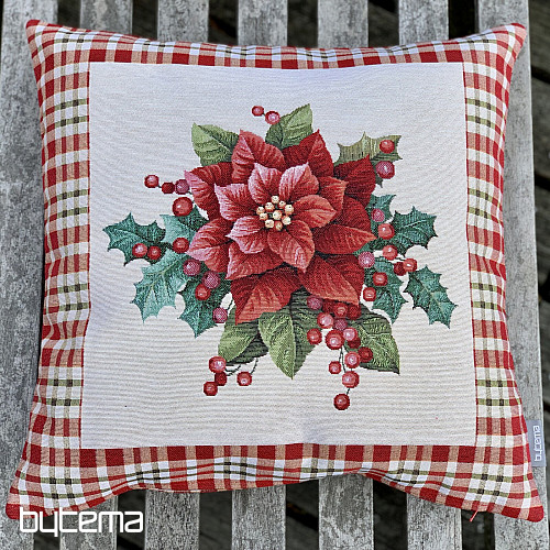 Weihnachts-Wandteppichbezug CHRISTMAS STAR rot kariert