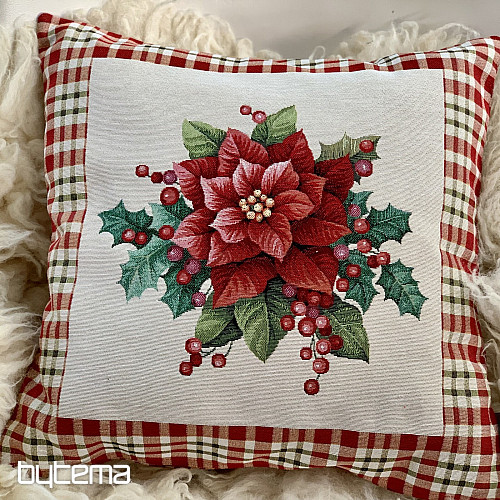 Weihnachts-Wandteppichbezug CHRISTMAS STAR rot kariert
