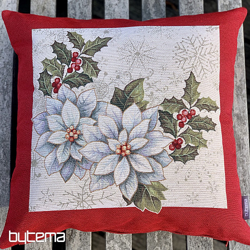 Weihnachts-Wandteppichbezug CHRISTMAS STAR mit rotem Rahmen