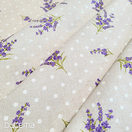 Dekostoff LAVENDER Punkte