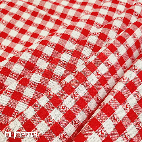 Dekorationsstoff KANAFAS SOFI HERZ rot