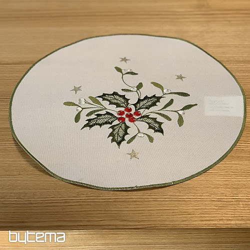 Tischdecke ZWEIGE Mistel bestickt