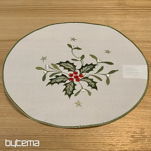 Tischdecke ZWEIGE Mistel bestickt