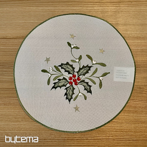 Tischdecke ZWEIGE Mistel bestickt