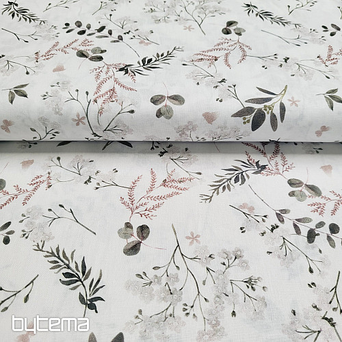 Baumwollstoff FINE TWIGS beige