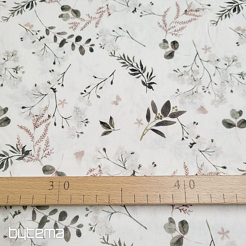 Baumwollstoff FINE TWIGS beige