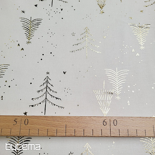 Baumwoll-CANVAS-Stoff GOLDENE BÄUME