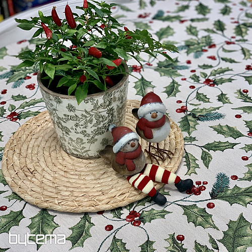 Gobelin-Tischdecke und Schal CHRISTMAS HOLLY