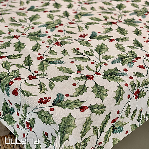 Gobelin-Tischdecke und Schal CHRISTMAS HOLLY