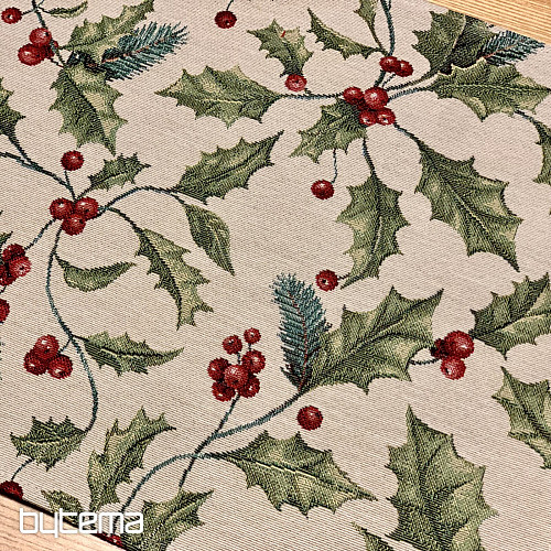 Gobelin-Tischdecke und Schal CHRISTMAS HOLLY