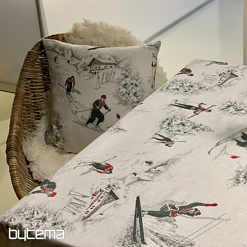 Luxuriöse Tischdecke und Schal SKI ALPINE