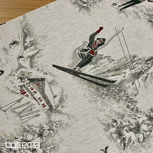 Luxuriöse Tischdecke und Schal SKI ALPINE
