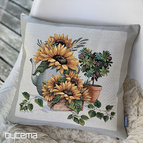Gobelin-Kissenbezug SONNENBLUMEN IM RAHMEN