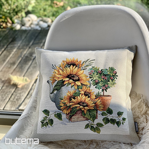 Gobelin-Kissenbezug SONNENBLUMEN IM RAHMEN