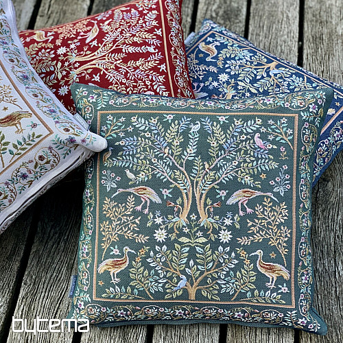 Gobelin-Kissenbezug WILLIAM MORRIS burgunderrot