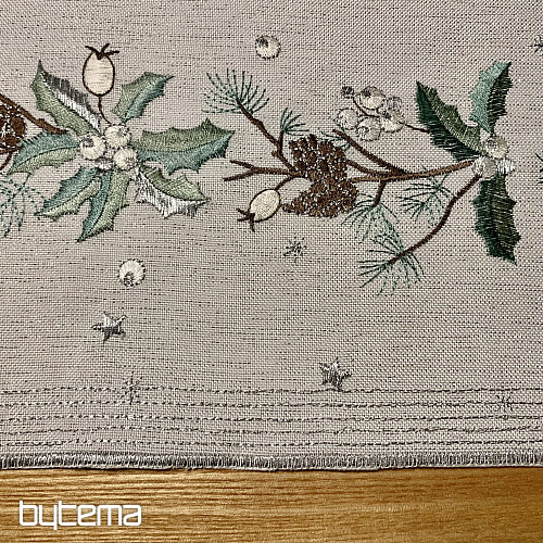 Bestickte Weihnachtstischdecke und Schal NADELN UND KEGEL