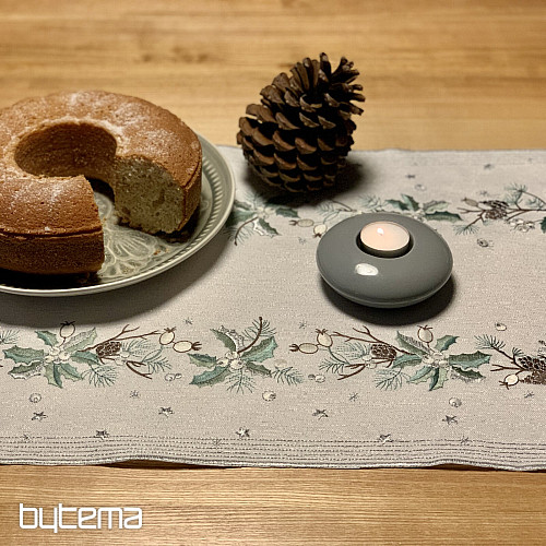 Bestickte Weihnachtstischdecke und Schal NADELN UND KEGEL
