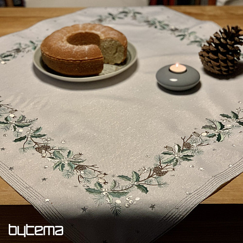 Bestickte Weihnachtstischdecke und Schal NADELN UND KEGEL