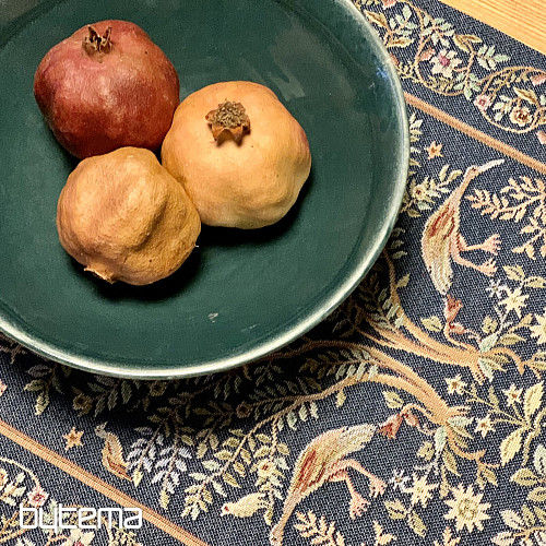 Gobelin-Tischdecke und Schal WILLIAM MORRIS blau