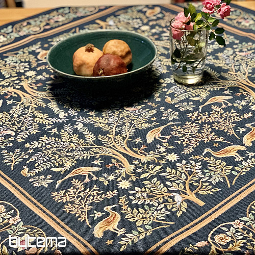 Gobelin-Tischdecke und Schal WILLIAM MORRIS blau