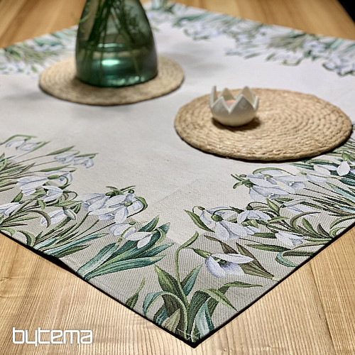 Gobelin-Tischdecke und Schal KLEINE SCHNEEFLOCKEN