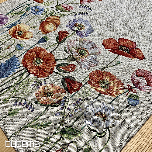 Gobelin-Tischdecke und Schal POPPY ROMANCE