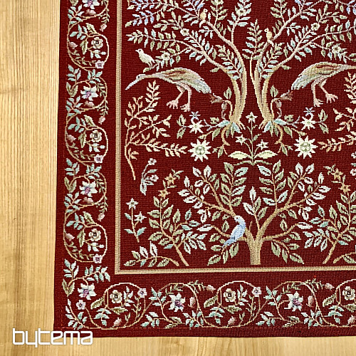 Gobelin-Tischdecke und Schal WILLIAM MORRIS Burgunderrot